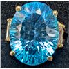 Image 2 : 10k(4.7g), Blue Topaz (8.6ct), Lab Diamond (0.1ct) Ring, Size 5.5 Retail value $4600