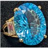Image 3 : 10k(4.7g), Blue Topaz (8.6ct), Lab Diamond (0.1ct) Ring, Size 5.5 Retail value $4600