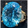 Image 4 : 10k(4.7g), Blue Topaz (8.6ct), Lab Diamond (0.1ct) Ring, Size 5.5 Retail value $4600