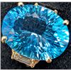 Image 5 : 10k(4.7g), Blue Topaz (8.6ct), Lab Diamond (0.1ct) Ring, Size 5.5 Retail value $4600