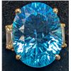 Image 6 : 10k(4.7g), Blue Topaz (8.6ct), Lab Diamond (0.1ct) Ring, Size 5.5 Retail value $4600