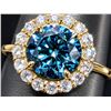 Image 1 : 10k(1.8g), Blue Lab Diamond (1.5ct), Diamond (0.5ct) Ring, Size 6.5 Appraised value $3410