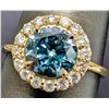 Image 3 : 10k(1.8g), Blue Lab Diamond (1.5ct), Diamond (0.5ct) Ring, Size 6.5 Appraised value $3410