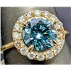 Image 5 : 10k(1.8g), Blue Lab Diamond (1.5ct), Diamond (0.5ct) Ring, Size 6.5 Appraised value $3410