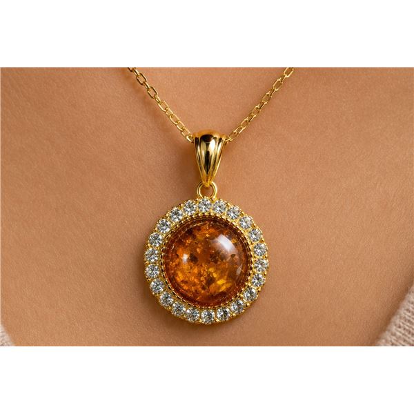 Silver(4.52g), Amber Necklace 16-18" Retail value $320