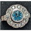 Image 2 : Silver(7.39g), Blue Topaz (Wave Engraving Design) (1ct) Ring Retail value $400