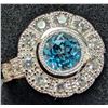 Image 3 : Silver(7.39g), Blue Topaz (Wave Engraving Design) (1ct) Ring Retail value $400