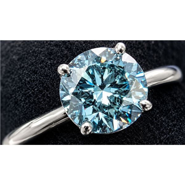 10k(1.35g), Blue Lab Diamond (0.66ct) Ring, Size 6.25 Retail value $2400