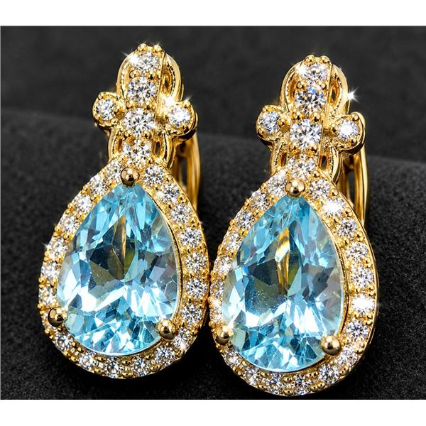 Silver(4.05g), Blue Topaz (2ct) Earring Retail value $240