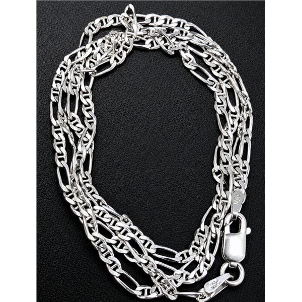 Silver(4.72g), Rhodium Plated Italian Chain 22" Retail value $140
