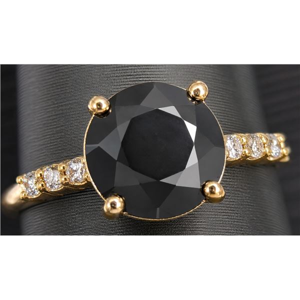 10k(2.2g), Black Diamond (2.5+0.06ct) Ring, Size 6 Retail value $4000