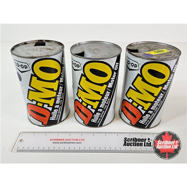 OIL CANS (3) : CO-OP D-MO  (All Measure : 6-1/2"H x 4"Dia)