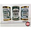 Image 2 : OIL CAN Combo (3) : Quaker State (All Measures : 6-1/2"H x 4"Dia)