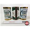 Image 4 : OIL CAN Combo (3) : Quaker State (All Measures : 6-1/2"H x 4"Dia)