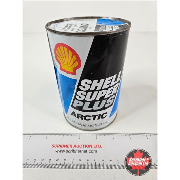 OIL CAN : SHELL Super Plus Arctic (Measures : 6"H x 4"Dia)
