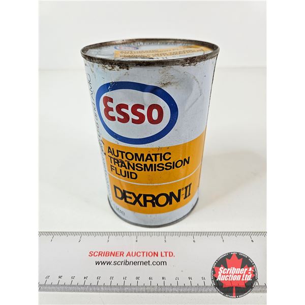 OIL CAN : ESSO Dexron II ATF (Measures : 6"H x 4"Dia)
