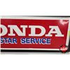 Image 5 : Vintage Single Sided Sign : HONDA ALL STAR SERVICE (Measures : 12"H x 37-1/2"W x 5-1/2"D) (NOTE : Le
