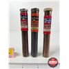 Image 2 : Sheffield Bronze Powder Glass Vials (3) (Full) (All Measure : 4"L)