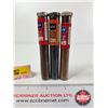 Image 5 : Sheffield Bronze Powder Glass Vials (3) (Full) (All Measure : 4"L)