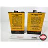 Image 4 : Hydraulic Fluid Cans (2) : Minneapolis-Moline (Both Measure : 10"H x 6-1/2"W x 4"Dia)