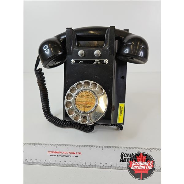 Vintage Rotary Wall Telephone (Measures : 9"H x 6-1/2"W x 6"D)