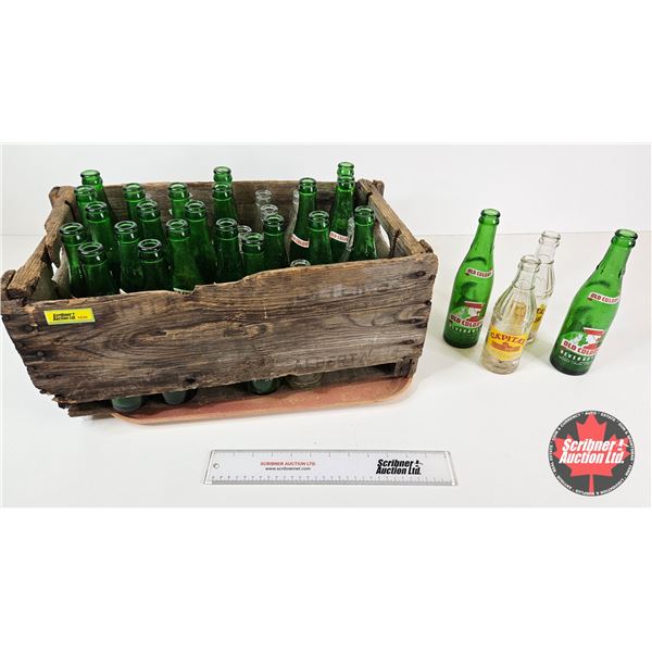 Wood Crate w/ Bottles (34) : ACL Labels - (24) Old Colony - (10) Capital Beverages (Crate Measures :