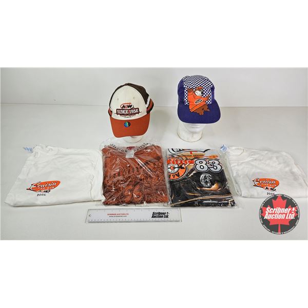 A&W Hats (2) & T-Shirts (3)
