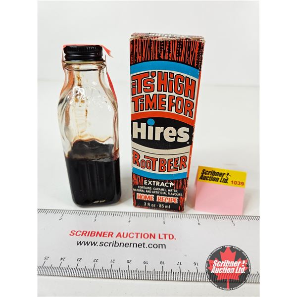 Vintage Hires Root Beer Extract Bottle w/ Box (Box Measures : 5"H)