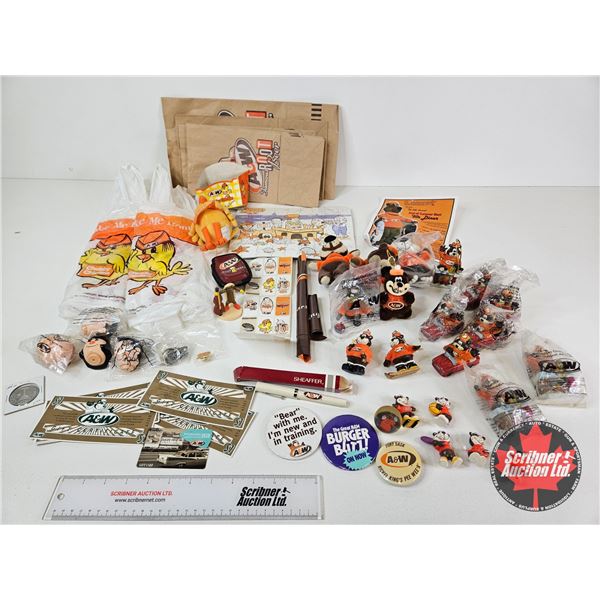 A&W Root Beer Ornaments w/ Jigsaw Puzzle, Brown Paper Bags, Etc!