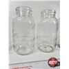 Image 4 : Clear Glass Grouping - Sealers (2) - Milk Bottles (3) - Canisters (2) (Tallest Measures : 10-1/2"")"