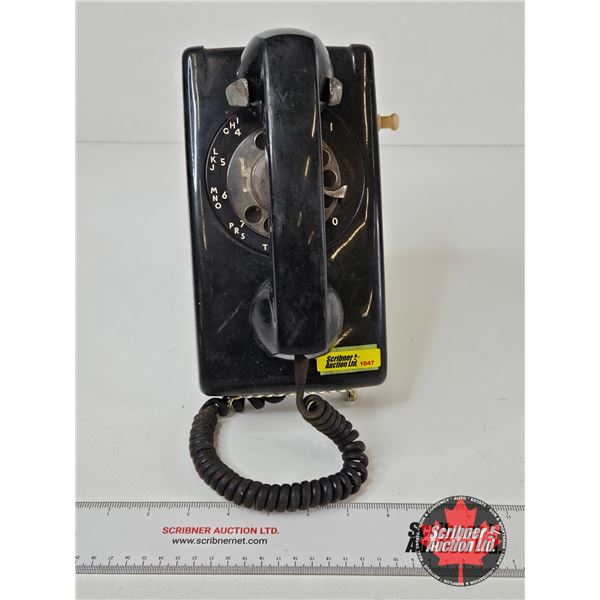 Vintage Rotary Party Line Wall Phone (10"H)