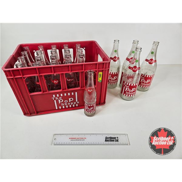 The Pop Shoppe Bottles & Crate (20 of 10 oz Bottles) (4 of 30 oz Bottles) Crate Measures: 10"H x 16-