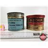 Image 4 : OLD CHUM Tobacco Tins (2) - 3-1/2"H x 5"Dia - 3-3/4"H x 4-1/4"Dia