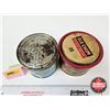 Image 6 : OLD CHUM Tobacco Tins (2) - 3-1/2"H x 5"Dia - 3-3/4"H x 4-1/4"Dia