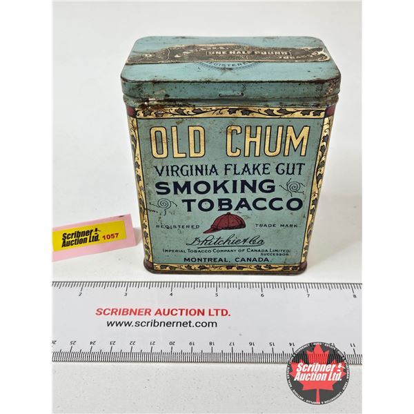 OLD CHUM Tobacco Tin (4-3/4"H x 4"W x 2-1/2"D)