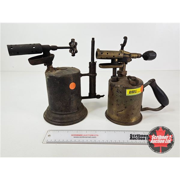 Antique Blow Torches (2) (Tallest Measures : 9-1/2"H)