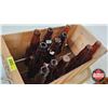Image 3 : Collector Combo : Wood Crate & Bottles - Apple Crate - Vintage Beer Bottles (18) (Crate Measures : 8