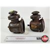 Image 2 : Antique Carriage Lamps (2) (Frames Only/Decor Pieces) (Each Measures : 7-1/2"H)