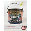 Image 2 : "Blue & White Brand" Coffee Pail (Measures : 6"H x 7-1/2"Dia)