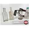 Image 11 : Antique Apothecary Bottles (38) w/ Vintage Glass Bottle Paint Sprayer