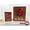 Image 2 : Vintage Tea Tins (2) (Largest Measures : 7-1/4"H x 6-1/2"W x 4"D)