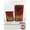 Image 3 : Vintage Tea Tins (2) (Largest Measures : 7-1/4"H x 6-1/2"W x 4"D)