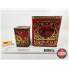 Image 4 : Vintage Tea Tins (2) (Largest Measures : 7-1/4"H x 6-1/2"W x 4"D)