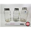 Image 1 : Canning Jars (3) :  - Kerr - Drey - Improved Gem (Tallest Measures : 9-1/2"H)