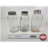 Image 5 : Canning Jars (3) :  - Kerr - Drey - Improved Gem (Tallest Measures : 9-1/2"H)