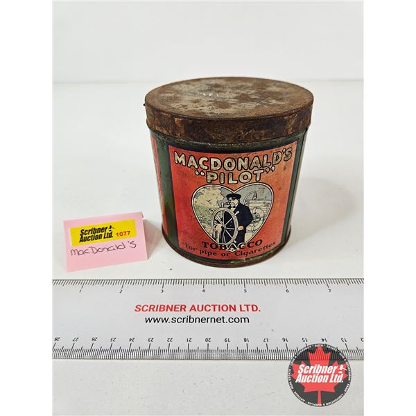 MacDonalds Pilot Tobacco Tin (Measures : 4"H x 4"Dia)