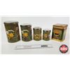 Image 3 : Canister Set (4) w/ Dutch Masters Tin (Largest Measures : 8"H)