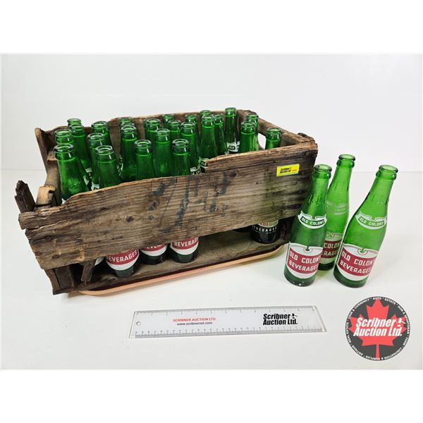 Collector Combo : Wood Crate & Old Colony ACL Bottles (30) (Crate Measures : 9"H x 19"W x 12")