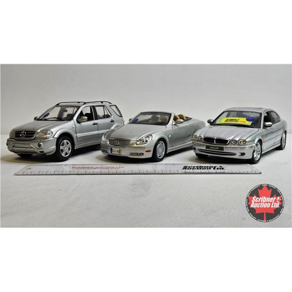 Diecast Model Cars (3) : (1:18 Scale) : - Lexus 1 - Mercedes - Jaguar