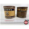 Image 4 : OGDEN'S Tobacco Tins (2) (Largest Measures : 4-1/4"H x 4-1/4"D)